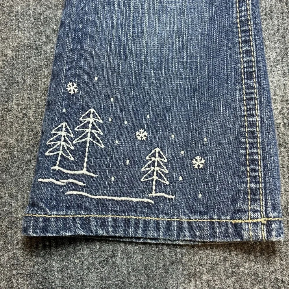 Gymboree Penguin Chalet Embroidered Blue Jeans Girls 3T Adjustable Waist Winter